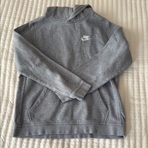 Nike Gray Crewneck Sweater with Ribbed Cuffs